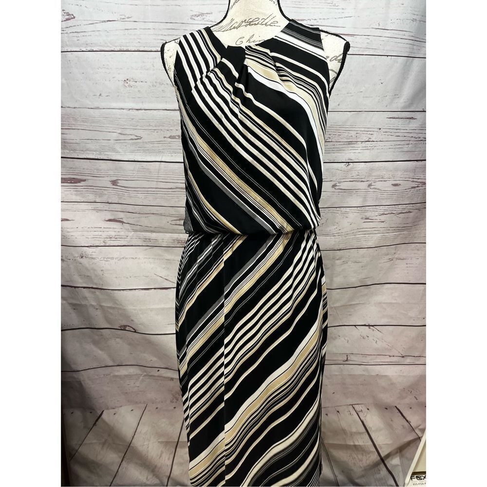 White House Black Market Striped Sleeveless Sheath‎ Dress